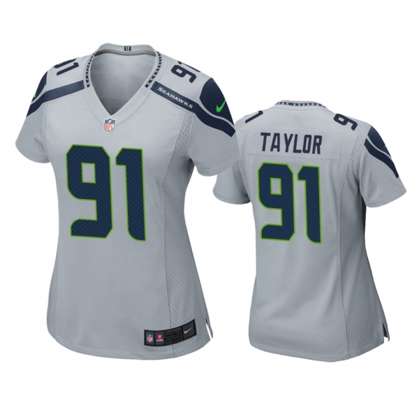 Women's Seattle Seahawks Darrell Taylor Gray 2020 NFL Draft Game Jersey