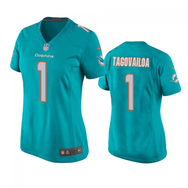 Women's Miami Dolphins Tua Tagovailoa Aqua 2020 NFL Draft Game Jersey