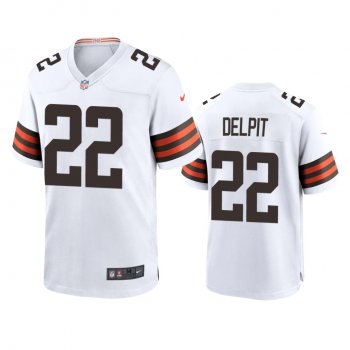 Men's Cleveland Browns Grant Delpit White 2020 NFL Draft Game Jersey