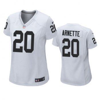 Women's Las Vegas Raiders Damon Arnette White 2020 NFL Draft Game Jersey