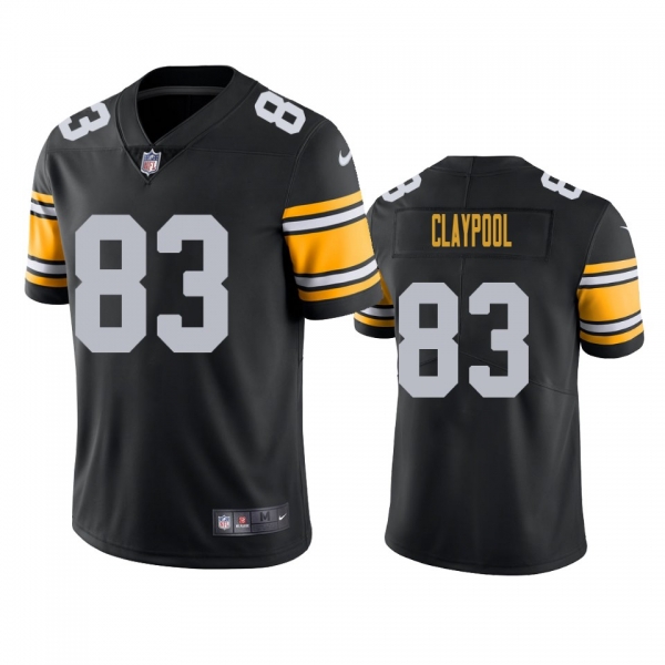 Men's Pittsburgh Steelers Chase Claypool Black 2020 NFL Draft Alternate Vapor Limited Jersey