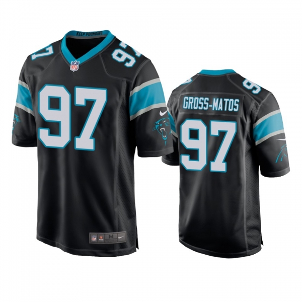 Men's Carolina Panthers Yetur Gross-Matos Black 2020 NFL Draft Game Jersey