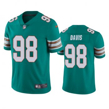 Men's Miami Dolphins Raekwon Davis Aqua 2020 NFL Draft Alternate Vapor Limited Jersey