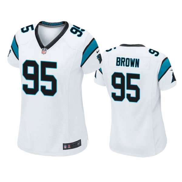 Women's Carolina Panthers Derrick Brown White 2020 NFL Draft Game Jersey