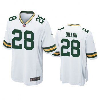 Men's Green Bay Packers A.J. Dillon White 2020 NFL Draft Game Jersey