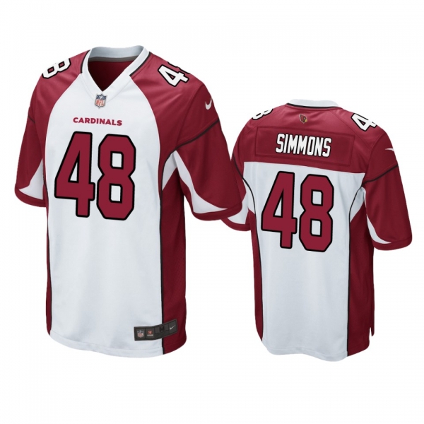 Men's Arizona Cardinals Isaiah Simmons White 2020 NFL Draft Game Jersey