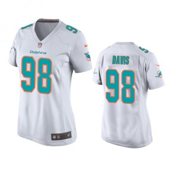 Women's Miami Dolphins Raekwon Davis White 2020 NFL Draft Game Jersey