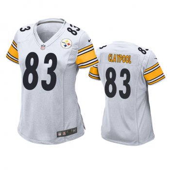 Women's Pittsburgh Steelers Chase Claypool White 2020 NFL Draft Game Jersey