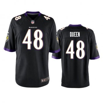 Men's Baltimore Ravens Patrick Queen Black 2020 NFL Draft Game Jersey