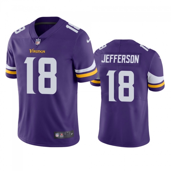 Men's Minnesota Vikings Justin Jefferson Purple 2020 NFL Draft Vapor Limited Jersey