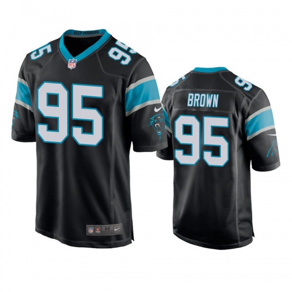 Men's Carolina Panthers Derrick Brown Black 2020 NFL Draft Game Jersey