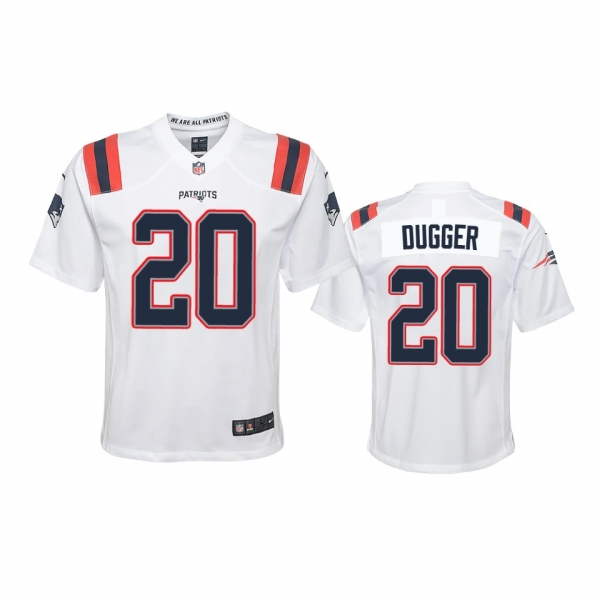 Youth New England Patriots Kyle Dugger White 2020 NFL Draft Game Jersey