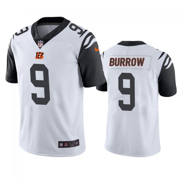 Men's Cincinnati Bengals Joe Burrow White Color Rush Limited Jersey