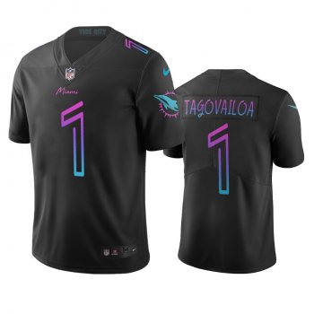 Men's Miami Dolphins Tua Tagovailoa Black City Edition Vapor Limited Jersey