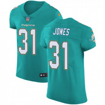 Men's Byron Jones Miami Dolphins Elite Aqua Team Color Vapor Untouchable Nike Jersey - Green