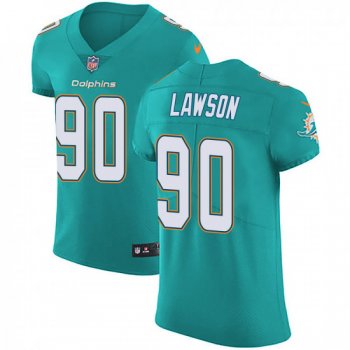 Men's Shaq Lawson Miami Dolphins Elite Aqua Team Color Vapor Untouchable Nike Jersey - Green