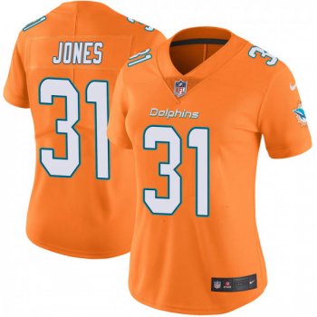 Women's Byron Jones Miami Dolphins Limited Color Rush Nike Jersey - Orange