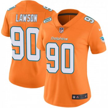 Women's Shaq Lawson Miami Dolphins Limited Color Rush Nike Jersey - Orange