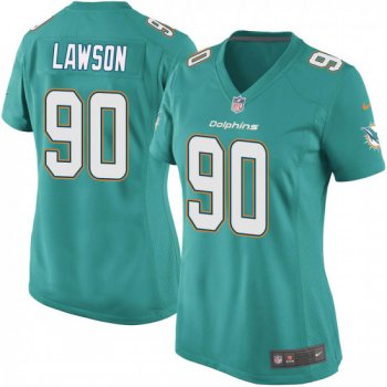 Women's Shaq Lawson Miami Dolphins Game Team Color Nike Jersey - Aqua