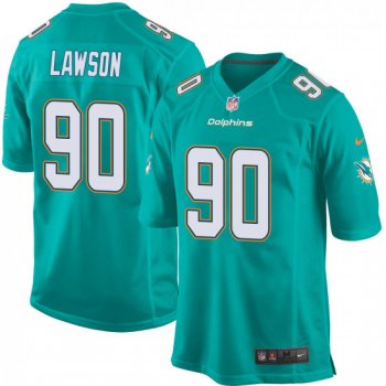 Men's Shaq Lawson Miami Dolphins Game Team Color Nike Jersey - Aqua