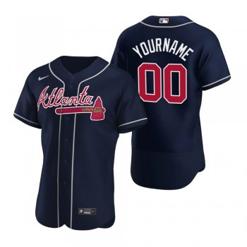 Men's Atlanta Braves Custom Nike Navy Authentic 2020 Alternate Jersey