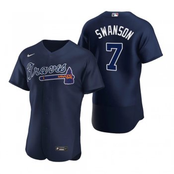 Men's Atlanta Braves Dansby Swanson Nike Navy Authentic 2020 Alternate Jersey