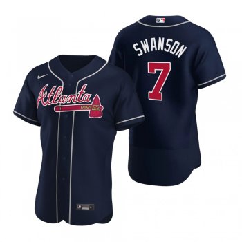 Men's Atlanta Braves Dansby Swanson Nike Navy Authentic 2020 Alternate Jersey