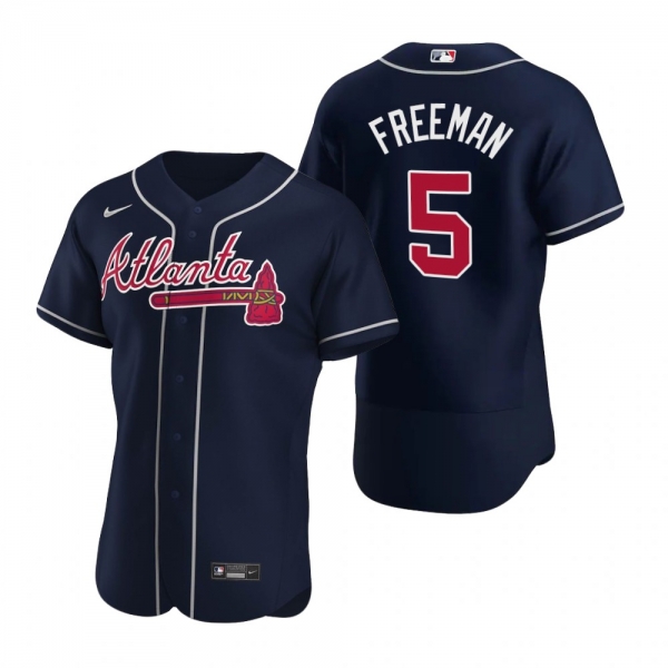 Men's Atlanta Braves Freddie Freeman Nike Navy Authentic 2020 Alternate Jersey