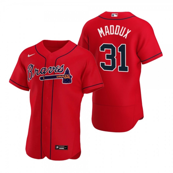 Men's Atlanta Braves Greg Maddux Nike Red Authentic 2020 Alternate Jersey