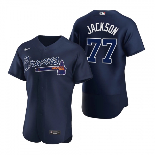 Men's Atlanta Braves Luke Jackson Nike Navy Authentic 2020 Alternate Jersey