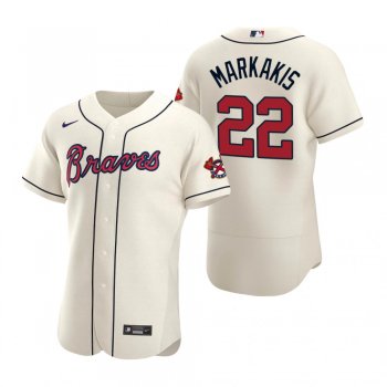 Men's Atlanta Braves Nick Markakis Nike Cream Authentic 2020 Alternate Jersey