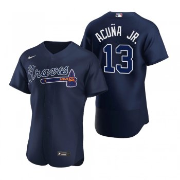 Men's Atlanta Braves Ronald Acuna Jr. Nike Navy Authentic 2020 Alternate Jersey