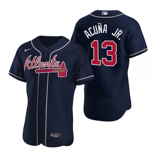 Men's Atlanta Braves Ronald Acuna Jr. Nike Navy Authentic 2020 Alternate Jersey