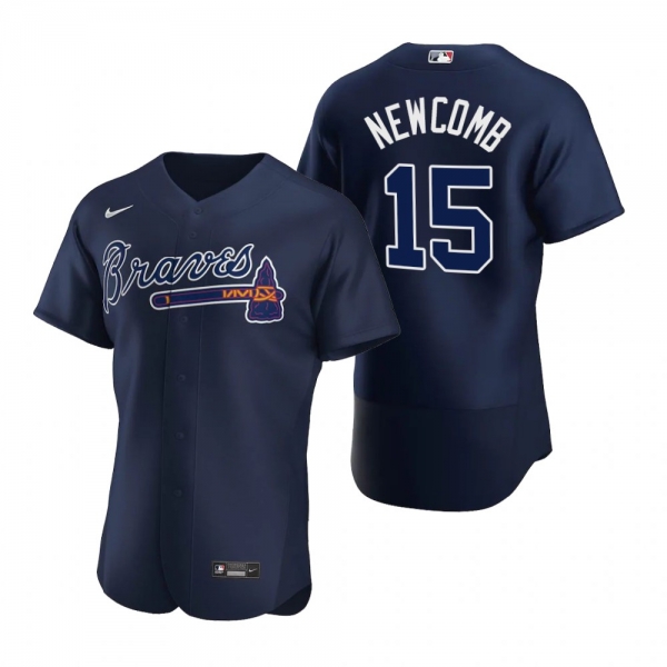 Men's Atlanta Braves Sean Newcomb Nike Navy Authentic 2020 Alternate Jersey