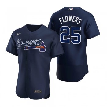 Men's Atlanta Braves Tyler Flowers Nike Navy Authentic 2020 Alternate Jersey