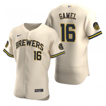 Men's Milwaukee Brewers Ben Gamel Nike Cream Authentic 2020 Alternate Jersey