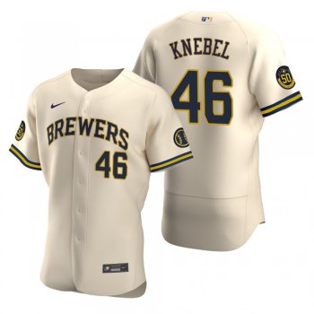 Men's Milwaukee Brewers Corey Knebel Nike Cream Authentic 2020 Alternate Jersey