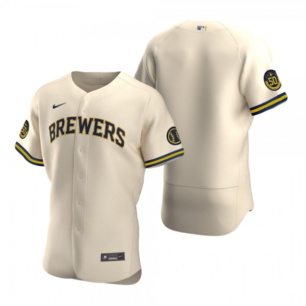 Men's Milwaukee Brewers Nike Cream Authentic 2020 Alternate Jersey