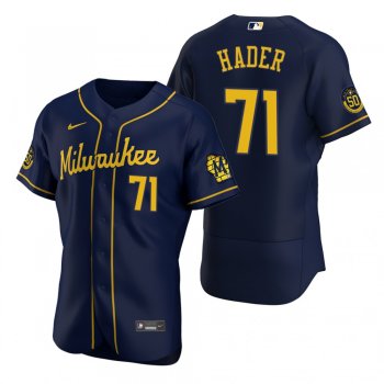 Men's Milwaukee Brewers Josh Hader Nike Navy Authentic 2020 Alternate Jersey