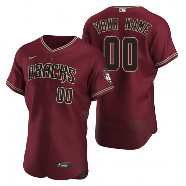 Men's Arizona Diamondbacks Custom Nike Crimson Authentic 2020 Alternate Jersey