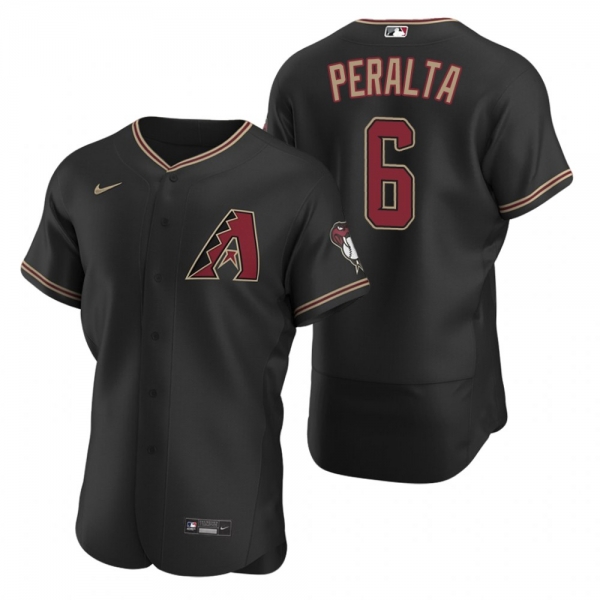 Men's Arizona Diamondbacks David Peralta Nike Black Authentic 2020 Alternate Jersey