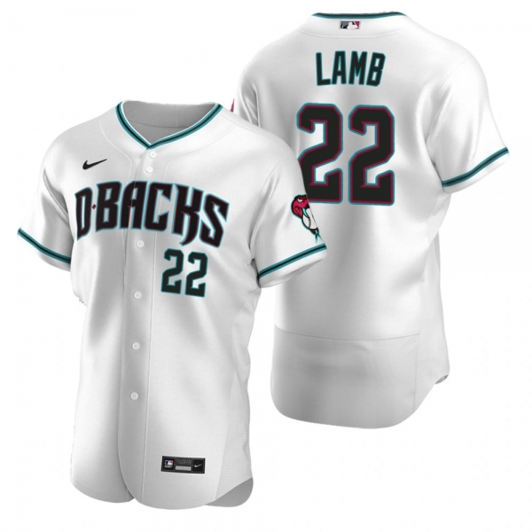 Men's Arizona Diamondbacks Jake Lamb Nike White Teal Authentic 2020 Alternate Jersey