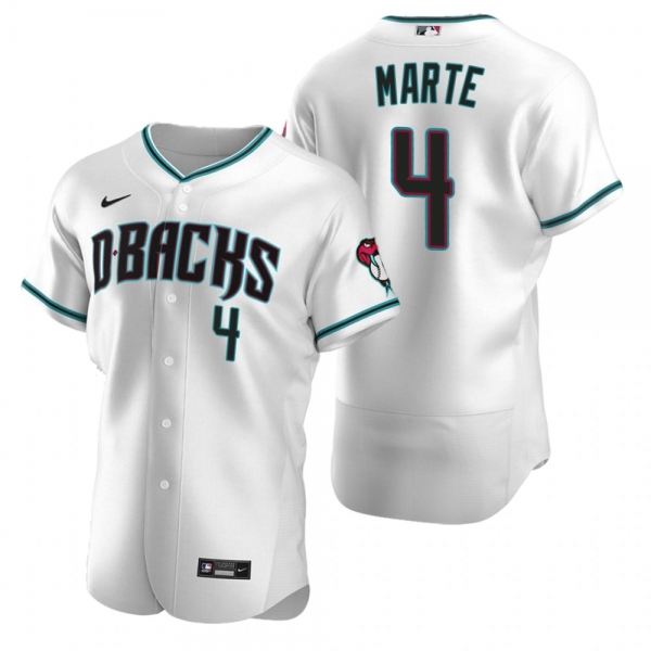 Men's Arizona Diamondbacks Ketel Marte Nike White Teal Authentic 2020 Alternate Jersey