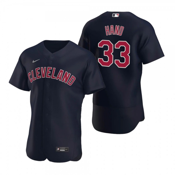 Men's Cleveland Indians Brad Hand Nike Navy Authentic 2020 Alternate Jersey