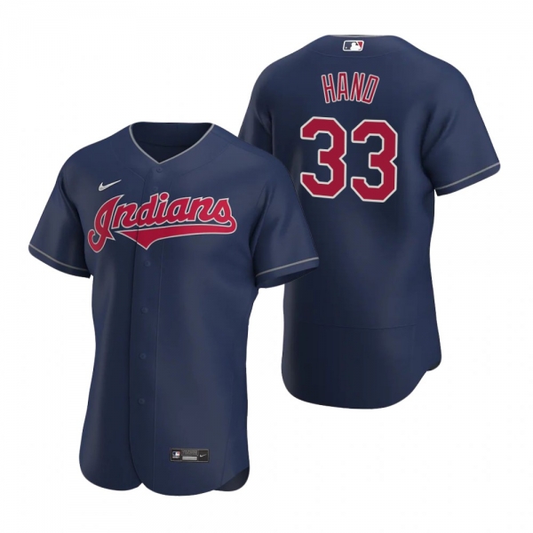 Men's Cleveland Indians Brad Hand Nike Navy Authentic 2020 Alternate Jersey