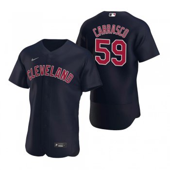 Men's Cleveland Indians Carlos Carrasco Nike Navy Authentic 2020 Alternate Jersey