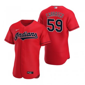 Men's Cleveland Indians Carlos Carrasco Nike Red Authentic 2020 Alternate Jersey