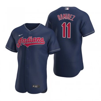 Men's Cleveland Indians Jose Ramirez Nike Navy Authentic 2020 Alternate Jersey