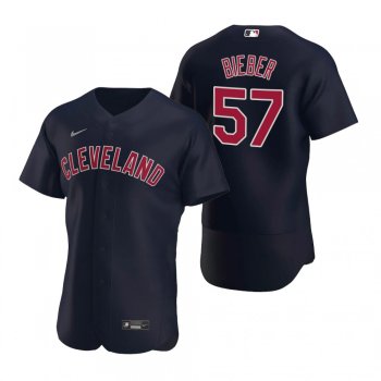 Men's Cleveland Indians Shane Bieber Nike Navy Authentic 2020 Alternate Jersey