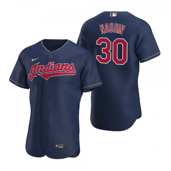 Men's Cleveland Indians Tyler Naquin Nike Navy Authentic 2020 Alternate Jersey